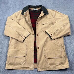 Vintage LL Bean Jacket Womens Extra Large Wool Lined Chore Full Zip Outdoor